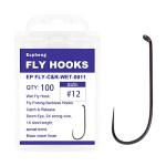 Eupheng Fly Fishing Hooks 100pc Pack Barbless Catch & Release Dry Wet Nymph Shrimp&Pupa, Streamer, Caddis, Jig, Scud Flies Fishing Hooks