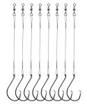 Uxwuy Fishing Circle Hooks Saltwater 50pcs Leader Hook Rigs for Catfish Bass With Offset Hooks