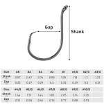 Dr.Fish 100 Pack Octopus Circle Hooks, Saltwater & Freshwater Fishing Hooks, #8-#10/0, Offset, Catfish, Tuna, Striper, Snapper, Bass Fishing #6