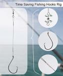 Uxwuy Fishing Circle Hooks Saltwater 50pcs Leader Hook Rigs for Catfish Bass With Offset Hooks