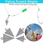 PyraPyramid Sinkers Assortment for Surf Fishing & Catfishing - Durable Lead Fishing Weights 1oz (3pcs) 2oz (3pcs) 3oz (2pcs) 4oz (2pcs), 10 Pack