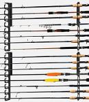 Ahomiwow Ceiling Fishing Rod Holder Pole Vertically Horizontally Rack Overhead Storage Hooks Hanger Keeper Metal Organizer Display Wall Mounted Stores Holds up to 16 Rods Racks for Garage Basement