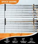 Ahomiwow Ceiling Fishing Rod Holder Pole Vertically Horizontally Rack Overhead Storage Hooks Hanger Keeper Metal Organizer Display Wall Mounted Stores Holds up to 16 Rods Racks for Garage Basement