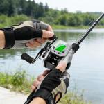 SAMOLLA Baitcasting Fishing Reel 8 oz Ultralight Smart Digital Baitcaster Reels with 22 Lb Max Drag 7.2:1 High-Speed Gear Ratio Left Handed Freshwater Saltwater Compact Design Silver TX900