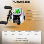 SAMOLLA Baitcasting Fishing Reel 8 oz Ultralight Smart Digital Baitcaster Reels with 22 Lb Max Drag 7.2:1 High-Speed Gear Ratio Left Handed Freshwater Saltwater Compact Design Silver TX900