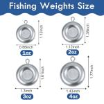 Coin Disc Sinkers Flat Fishing Weights Sinkers Round Shaped No Roll Rivers Sinker for Saltwater Freshwater Ocean Fishing 1oz to 5oz