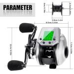 SAMOLLA Baitcasting Fishing Reel 8 oz Ultralight Smart Digital Baitcaster Reels with 22 Lb Max Drag 7.2:1 High-Speed Gear Ratio Left Handed Freshwater Saltwater Compact Design Silver TX900