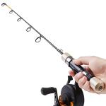 Ice Fishing Rod Pole, 21 Inches, Ultra-Light, Medium, Medium Light, Walleye, Perch, Panfish, Trout Fishing (Medium)
