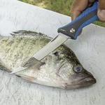 Smith's 51386 RegalRiver 4-Inch Folding Flex Fillet Knife – Blue – Stainless Steel Locking Blade – Pocket Knife – Fisherman Accessory – Carabiner – Portable – Fish Cleaning & Deboning