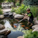 KescherAb Fishing Net, Fishing Landing Net with Pole Handle, Collapsible Fishing Gear Net, 21 Inch Small Landing Net, Fishing Net, Butterfly Nets for Kids Women Men