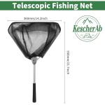 KescherAb Fishing Net, Fishing Landing Net with Pole Handle, Collapsible Fishing Gear Net, 21 Inch Small Landing Net, Fishing Net, Butterfly Nets for Kids Women Men