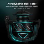 KastKing Verus Spinning Fishing Reel, Size 4000, Black, 6.2:1