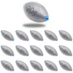 Egg Sinkers Fishing Weights, Bullet Fishing Weights Lead Oval Shaped Fishing Weights Sinkers for Saltwater Freshwater Fishing 1/4oz to 3oz (3/4oz-15pcs)