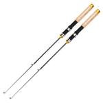 Telescopic Ice Fishing Rod, 2 Packs Mini Fishing Rod Cork HandlePortable Travel Fishing Pole for Saltwater Freshwater Fishing, 25Inch