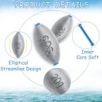 Egg Sinkers Fishing Weights, Bullet Fishing Weights Lead Oval Shaped Fishing Weights Sinkers for Saltwater Freshwater Fishing 1/4oz to 3oz (3/4oz-15pcs)
