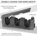 Ruppence 4-Pack Fishing Rod Holder for Garage, Wall Mounted Fishing Pole Holders with EVA Foam, Vertical Fishing Rod Rack Storage for Boats, Garage, Wall, Ceiling