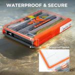 KastKing HyperSeal 3500 Double-Sided Waterproof Fishing Tackle Box – Adjustable Dividers, EVA Foam Jig Storage, Lure & Terminal Tackle Organizer,2 Pack