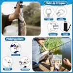 MiniInflat Telescopic Fishing Rod and Reel Combo, 6.89ft 2pcs Collapsible Rod with Plier Lip Gripper Lures Carrier Bag Pre-Loaded Spinning Reel Saltwater Freshwater Fishing Pole Kit(Black)