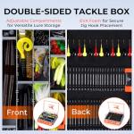 KastKing HyperSeal 3500 Double-Sided Waterproof Fishing Tackle Box – Adjustable Dividers, EVA Foam Jig Storage, Lure & Terminal Tackle Organizer,2 Pack