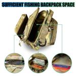 CWSDXM Waterproof Fishing Backpack with 2 Tackle Boxes, 2-Way Carry Design & Durable Material,Black, Khaki, Camo (Khaki with Two Tackle Boxes)