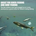 Dr.Fish 10 Pack Fishing Coin Sinkers Lead Fishing Weights Disc Weights No Roll Freshwater Saltwater River Bank Surf Fishing Catfishing, 2oz