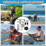 MiniInflat Telescopic Fishing Rod and Reel Combo, 6.89ft 2pcs Collapsible Rod with Plier Lip Gripper Lures Carrier Bag Pre-Loaded Spinning Reel Saltwater Freshwater Fishing Pole Kit(Black)