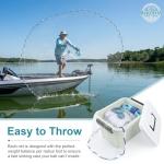 KescherAb Cast Net 3ft-8ft Radius American Monofilament Fishing Net 3/8 Mesh Fish Throw Net for Bait Trap, Casting Net with Heavy Duty Sinker, Professional Grade Saltwater Bait Fish