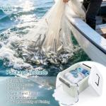 KescherAb Cast Net 3ft-8ft Radius American Monofilament Fishing Net 3/8 Mesh Fish Throw Net for Bait Trap, Casting Net with Heavy Duty Sinker, Professional Grade Saltwater Bait Fish