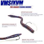 VMSIXVM Fishing Lures Bass Lures, Weedless Pre Rigged Bionic Sinking Bass Fishing Lure Soft Plastic Swimbaits for Trout, Walleye, Crappie, Fishing Worm Swim Baits Minnows for Saltwater Freshwater