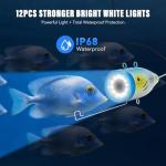 Underwater Fishing Camera, Portable Fish Finder with 7" LCD Monitor, IP68 Waterproof 1200TVL HD Fishing Camera with 12pcs White Lights for Lake Kayak Boat Ice Dark Fishing (98ft/30M Cable)