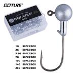 Goture Round Jig Heads, Lead Hooks for Freshwater Saltwater Fishing, Swimbait Jig Heads with Box, Crappie Pro (1/28oz, 50pcs)
