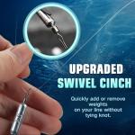 Hfuiqau 30/55pcs Drop Shot Weights Fishing Sinkers Kit, Pencil Fishing Weights with 360° Barrel Swivels, Tight Weight Lead Sinker Assortment, Divided Storage Box for Freshwater Saltwater Bass Fishing