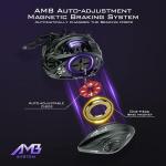 KastKing MegaJaws Elite Baitcasting Reels, 7.2:1 Gear Ratio, Right Handed, Black Violet, Shallow Spool, No Flipping Switch