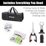 OLOLYAP Fishing Pole Combo Set 6.9ft Telescopic Fishing Rod and Reel Combo with Fishing Pliers and Lip Gripper Collapsible Fishing Rod and Reel Kits for Bass Sea Saltwater Freshwater