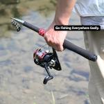 OLOLYAP Fishing Pole Combo Set 6.9ft Telescopic Fishing Rod and Reel Combo with Fishing Pliers and Lip Gripper Collapsible Fishing Rod and Reel Kits for Bass Sea Saltwater Freshwater