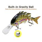Rose Kuli Fishing Lures for Bass, 4 inch Rainbow Multi Jointed Swimbaits Slow Sinking Bionic Swimming Lures, 6 Segment Lifelike Topwater Hard Lures for Freshwater Saltwater Topwater Bass Trout