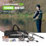 LEOFISHING 2Pcs Telespoic Fishing Rod and Reel Combos Collapsible Fishing Pole with Spinning Reel and Necessary Lure Accessories Portable Carrier Bag for Saltwater Freshwater (2Pcs, 210cm/6.89ft)
