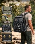 MATEIN Pro Fishing Backpack with 4 Tackle Boxes & Rod Holders, Water Resistant Tackle Backpack 3600 with Knife and Gripper Side Storage & Cooler Compartment, Fishing Gifts for Men, Camo