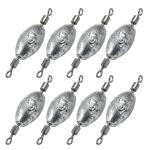Uenhoy 20 Pcs Fishing Weights Inline Trolling Fishing Sinker Tackle with Inner Swivels, Oval Drop Casting Fishing Weight Sinkers, 1/6 oz (5g)