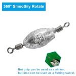 Uenhoy 20 Pcs Fishing Weights Inline Trolling Fishing Sinker Tackle with Inner Swivels, Oval Drop Casting Fishing Weight Sinkers, 1/6 oz (5g)