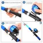 Yoilreyl Kids Fishing Rod and Reel Combo Push Button Small Collapsible Telescopic Fishing Pole Kit Beginner Youth Boys Fishing Starter Set Tackle(Casting Rod,5.91FT,Blue)