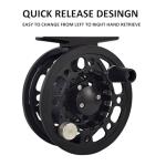 Aventik DJ Fly Reel 3/5 5/7 7/9 Super Large Arbor Fly Fishing Reel Fresh Water and Salt Water Aluminum Fly Reel Three Colors to Choose (Black 3/5)