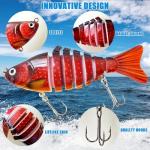 6PCS Fishing Lures for Freshwater and Saltwater, Slow Sinking Segmented Lifelike Multi Jointed Swimbait for Bass Trout Crappie Walleye Pike (New Version)
