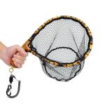 Nuoviyiya Fly Fishing Net with Release, Lightweight Trout Fishing Net with Wooden Handle Frame, Rubber-Coated Mesh Landing Nets for Minnow, Catch and Release