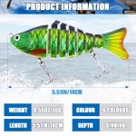 6PCS Fishing Lures for Freshwater and Saltwater, Slow Sinking Segmented Lifelike Multi Jointed Swimbait for Bass Trout Crappie Walleye Pike (New Version)