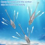 Fishing Sinker Weights Lead Surfing Casting Spider Sinkers Long Tail Fishing Sinkers Fishing Equipment for Catfish Saltwater Ocean Beach Sand (4oz - 3pcs)