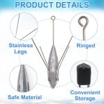 Fishing Sinker Weights Lead Surfing Casting Spider Sinkers Long Tail Fishing Sinkers Fishing Equipment for Catfish Saltwater Ocean Beach Sand (4oz - 3pcs)