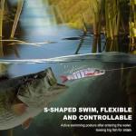 Multi Jointed Fishing Lures Kit (3 Pack), 8-Segment Lifelike Swimbait for Bass Trout Walleye, Slow Sinking Hard Lure with Treble Hooks, Realistic Topwater Freshwater Saltwater Fishing Bait Set