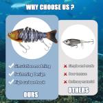 6PCS Fishing Lures for Freshwater and Saltwater, Slow Sinking Segmented Lifelike Multi Jointed Swimbait for Bass Trout Crappie Walleye Pike (New Version)
