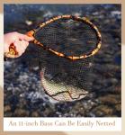 Nuoviyiya Fly Fishing Net with Release, Lightweight Trout Fishing Net with Wooden Handle Frame, Rubber-Coated Mesh Landing Nets for Minnow, Catch and Release